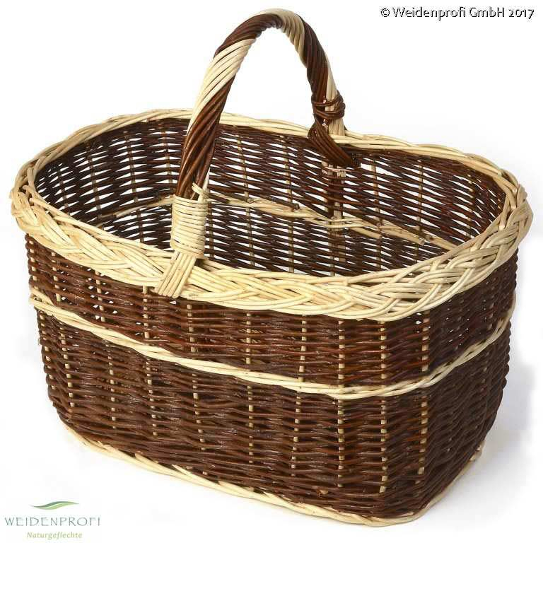 Einkaufskorb Weide 2-farbig dunkel