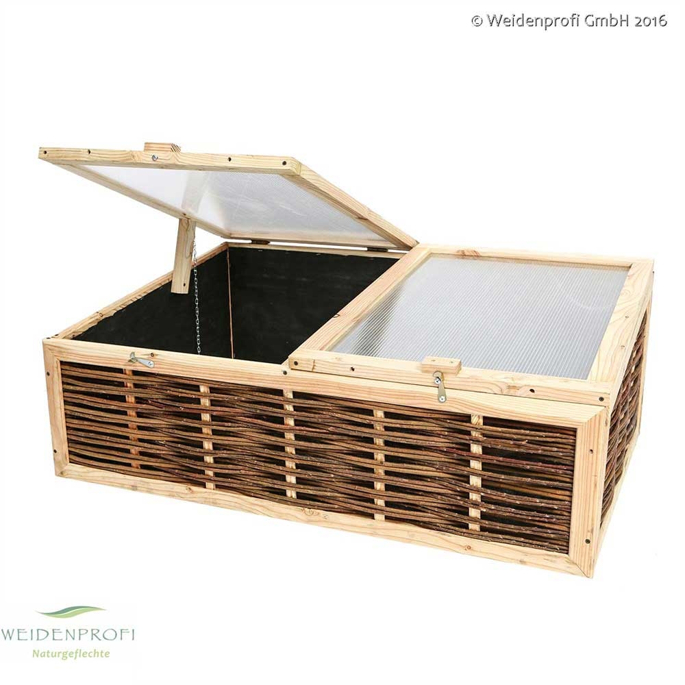 Frühbeet aus Kiefernholz und Weide