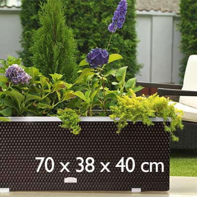 Edler Blumenkübel aus hochwertigen Polyrattan Geflecht 