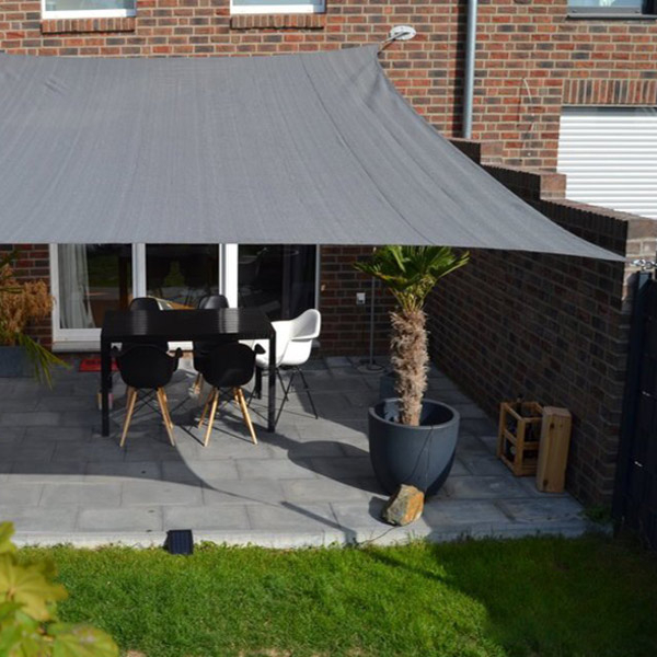 PEDDY SHIELD Vierecksonnensegel ohne Regenschutz-grau-4,00 x 5,00 m