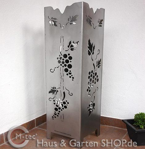 Feuerfackel - Säule Motiv Wino-20 x 20 x 80 cm