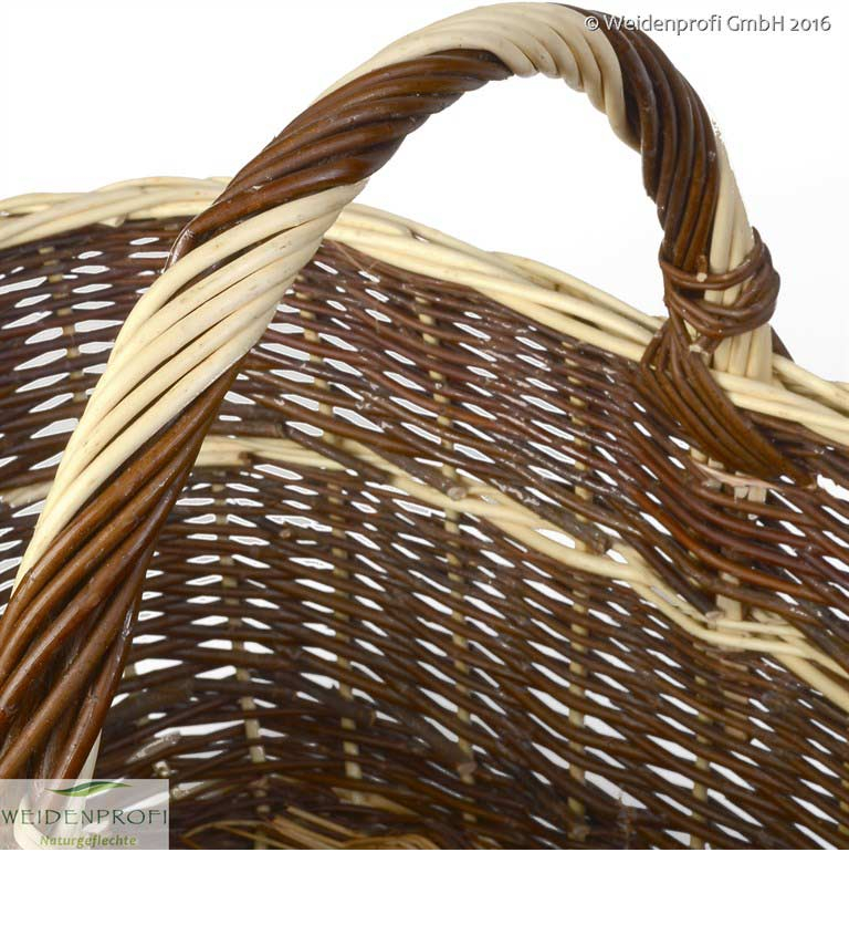Einkaufskorb Weide 2-farbig dunkel