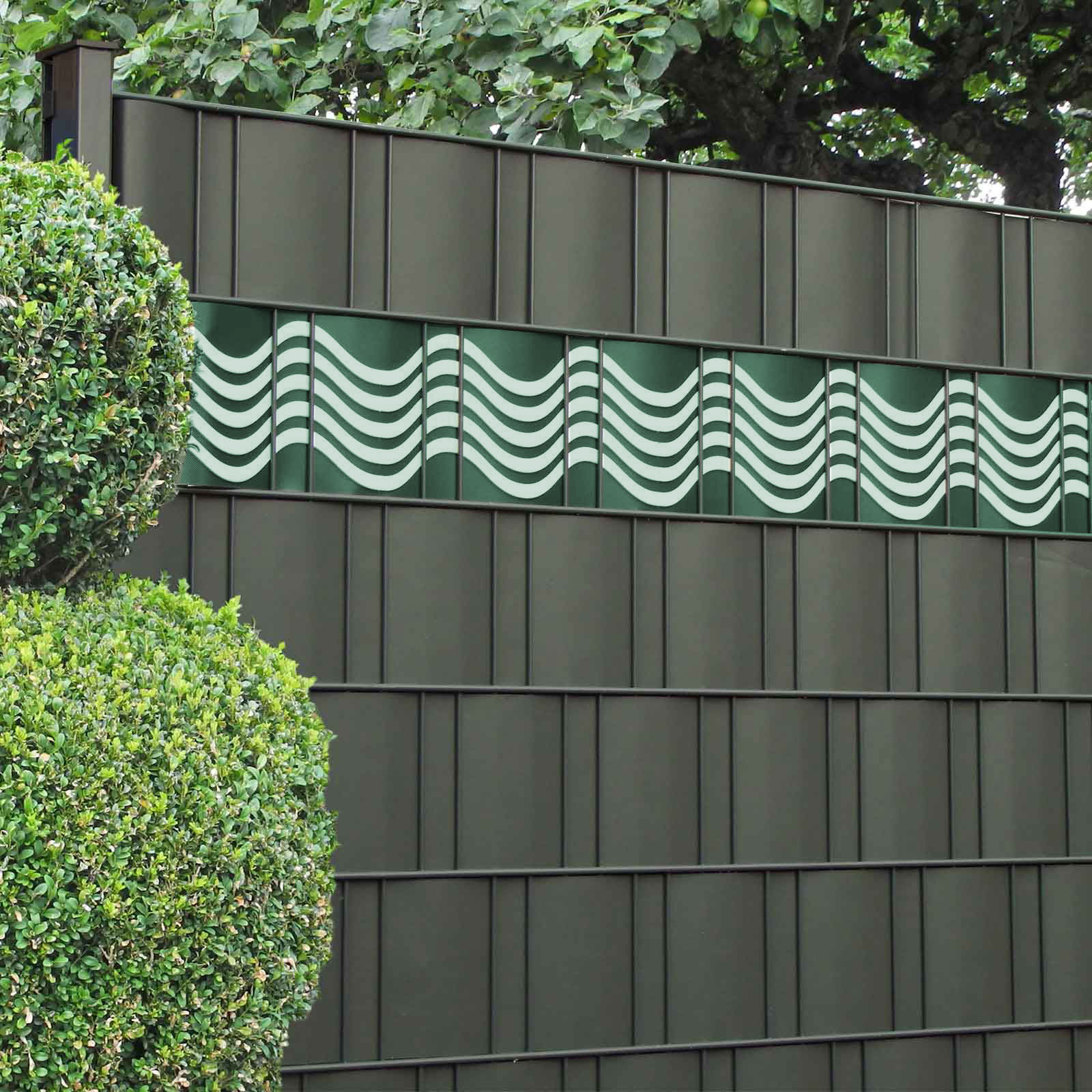 Designstreifen Wellenmuster Gruen-Weiß - B-Ware 3er Pack