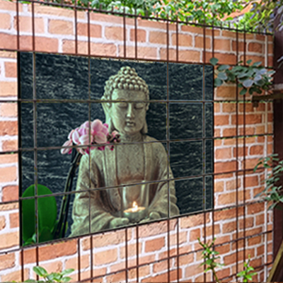 M-tec PRINT® Zaunfenster | Buddha Motiv