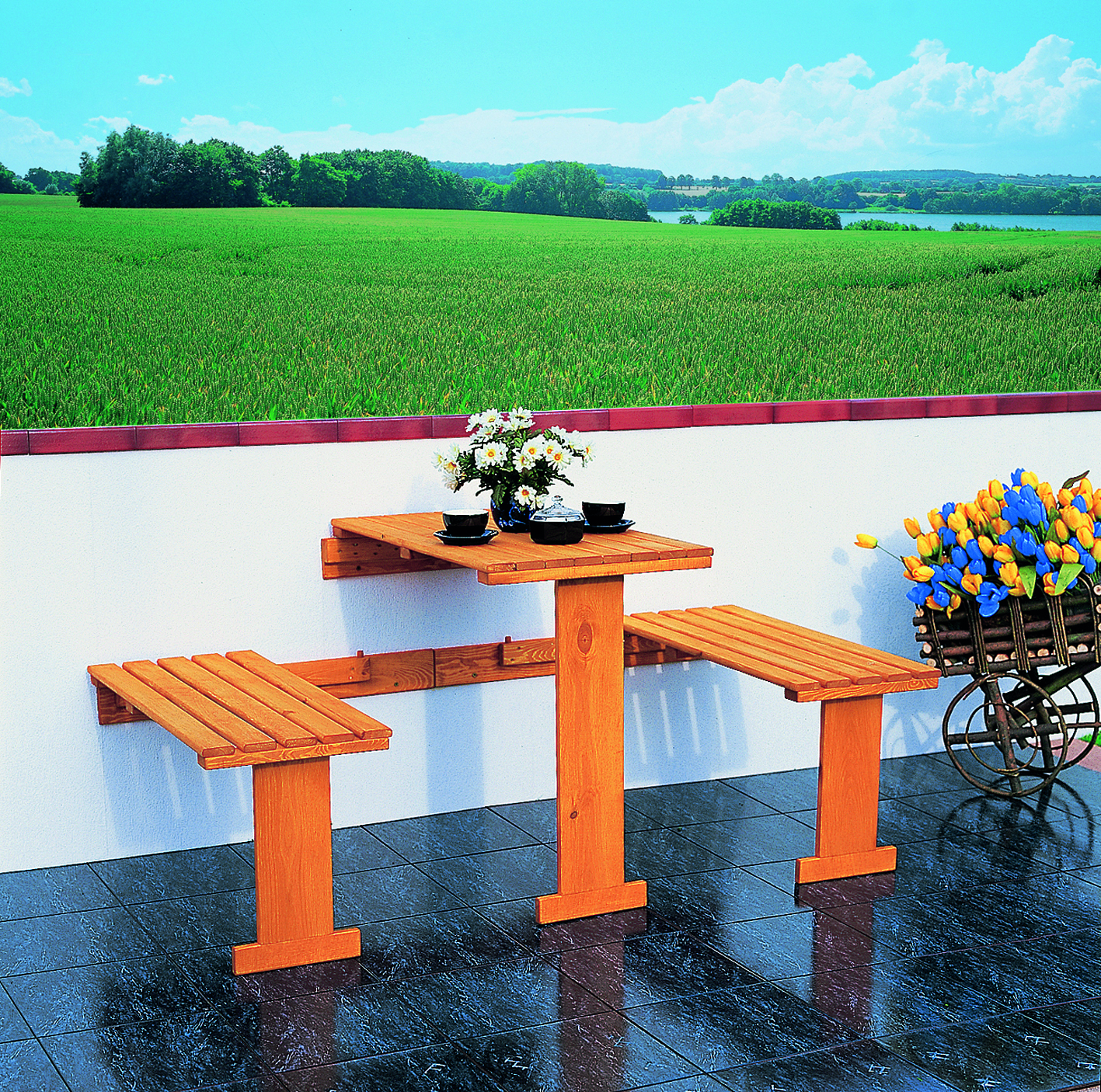 Balkon Klappgarnitur in 2 Farben