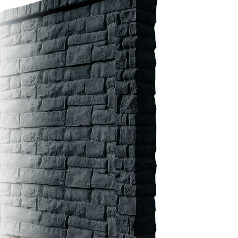 Betonzaunsystem Rockstone Anfangspfosten anthrazit 305x12x12,5