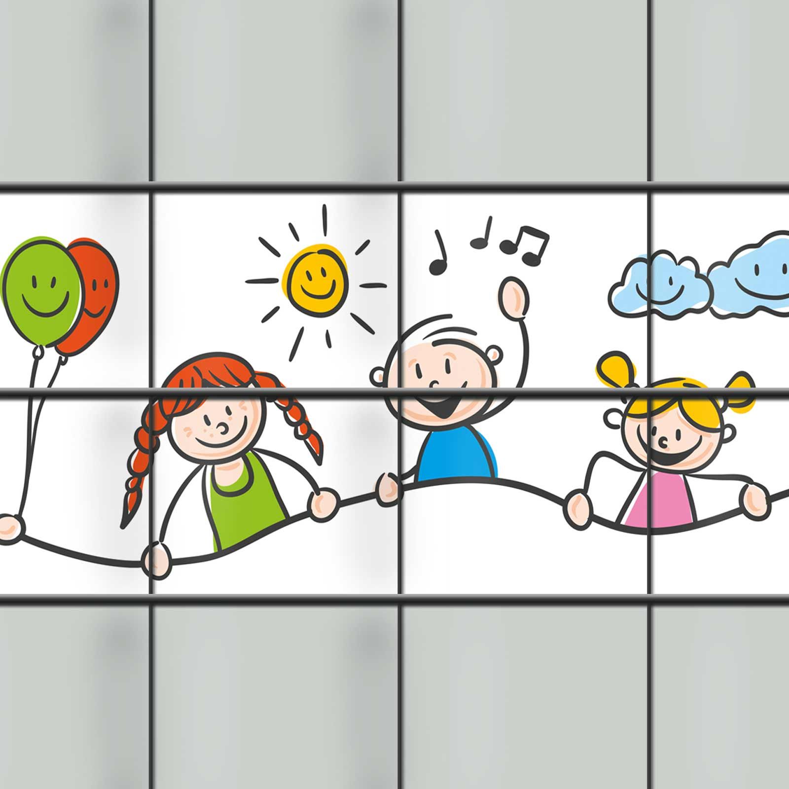 Design Zaunstreifen Kindermotiv  "Happy Kids"