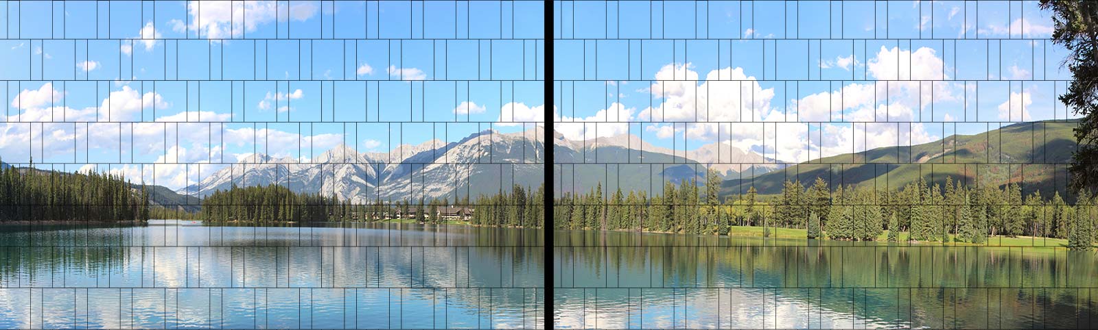 Bergsee - XL Panorama Zaundruck Poster 160cm Höhe