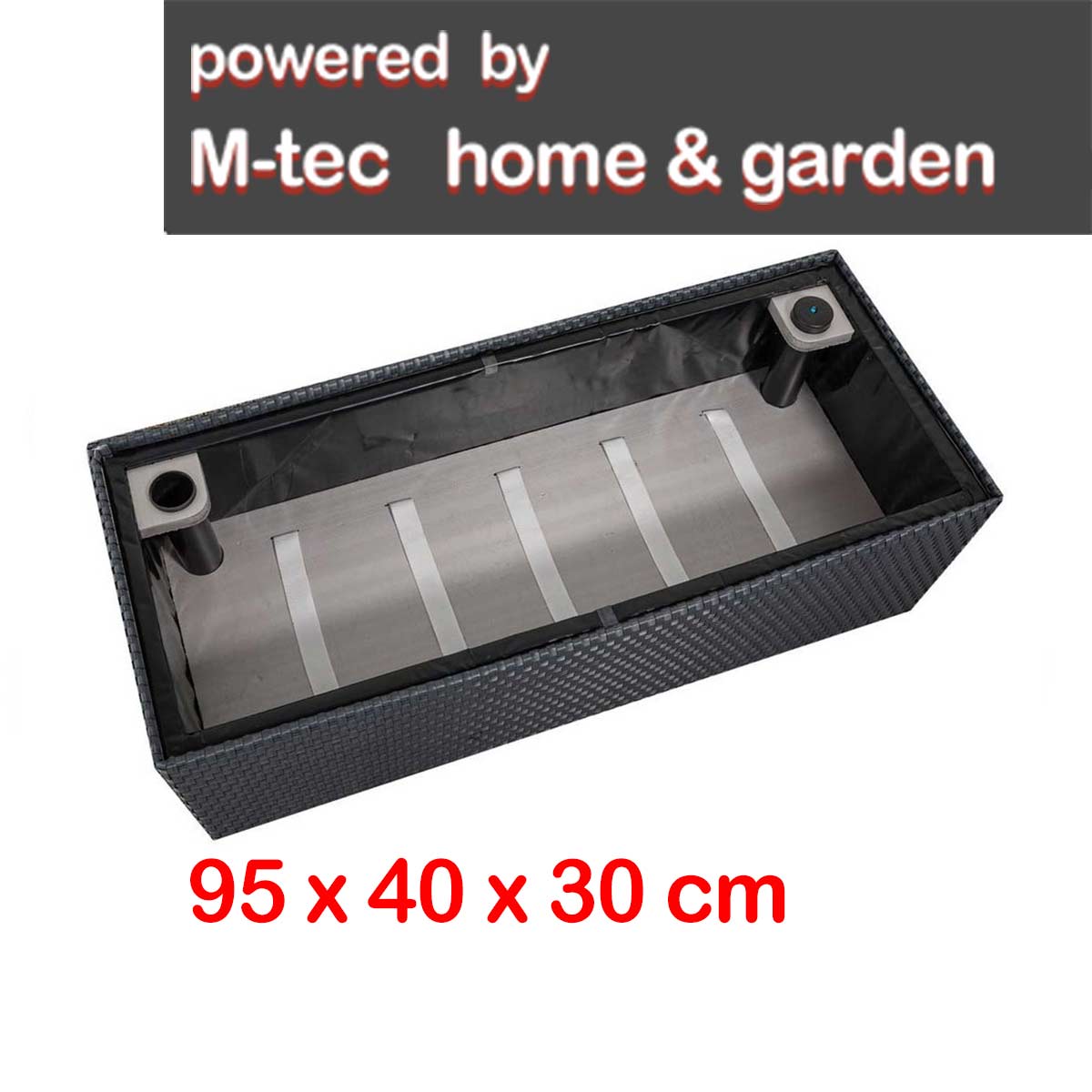Rattan Bewaesserungs Pflanzkübel  für Kräuter u Blumen  XXL 95x40 cm 
