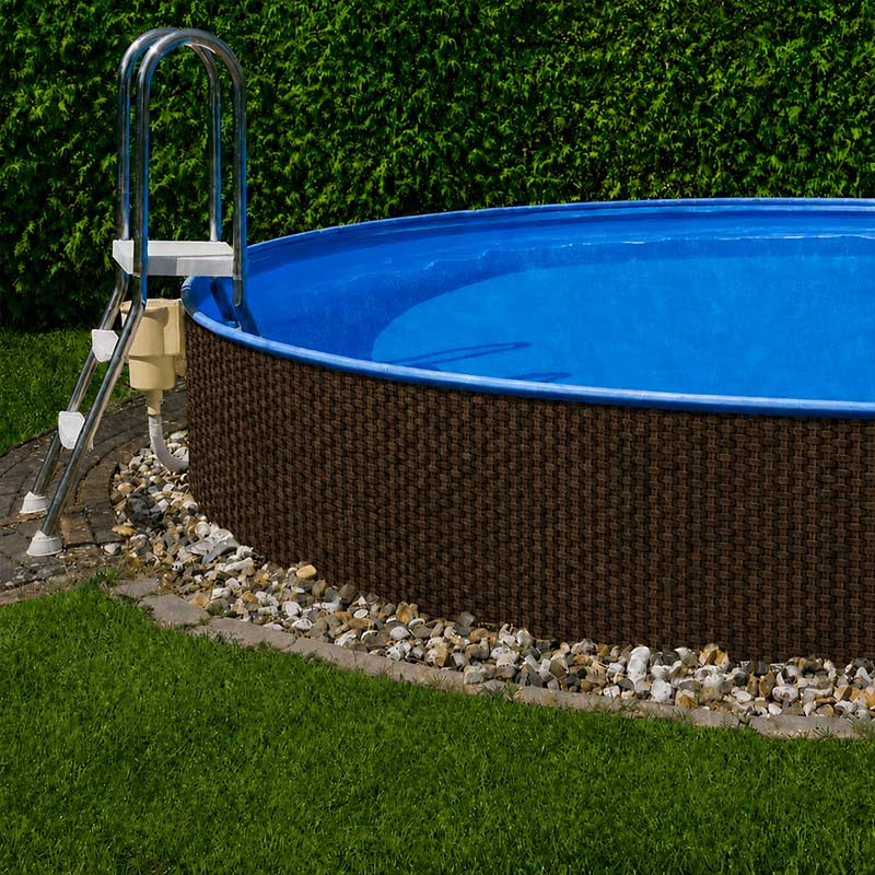 Braune Rattanmatten Pool -Verkleidung  in Wuschgroessen