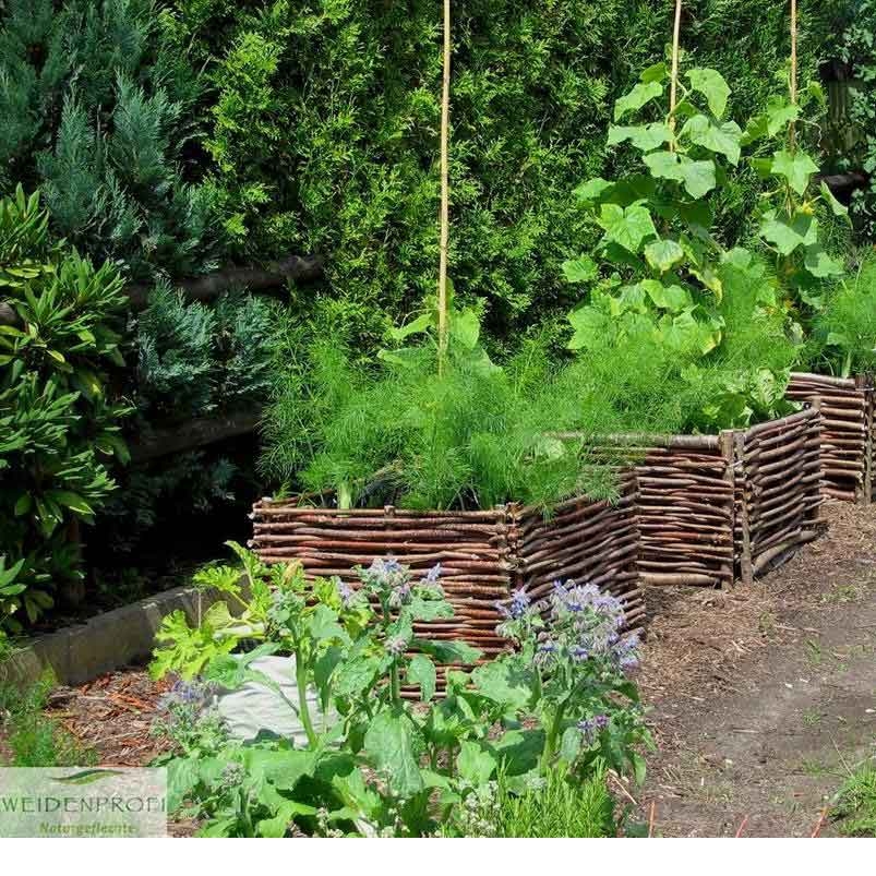 Haselnusszaun Beeteinfassungen-  B 0,60 x  H  0,20 