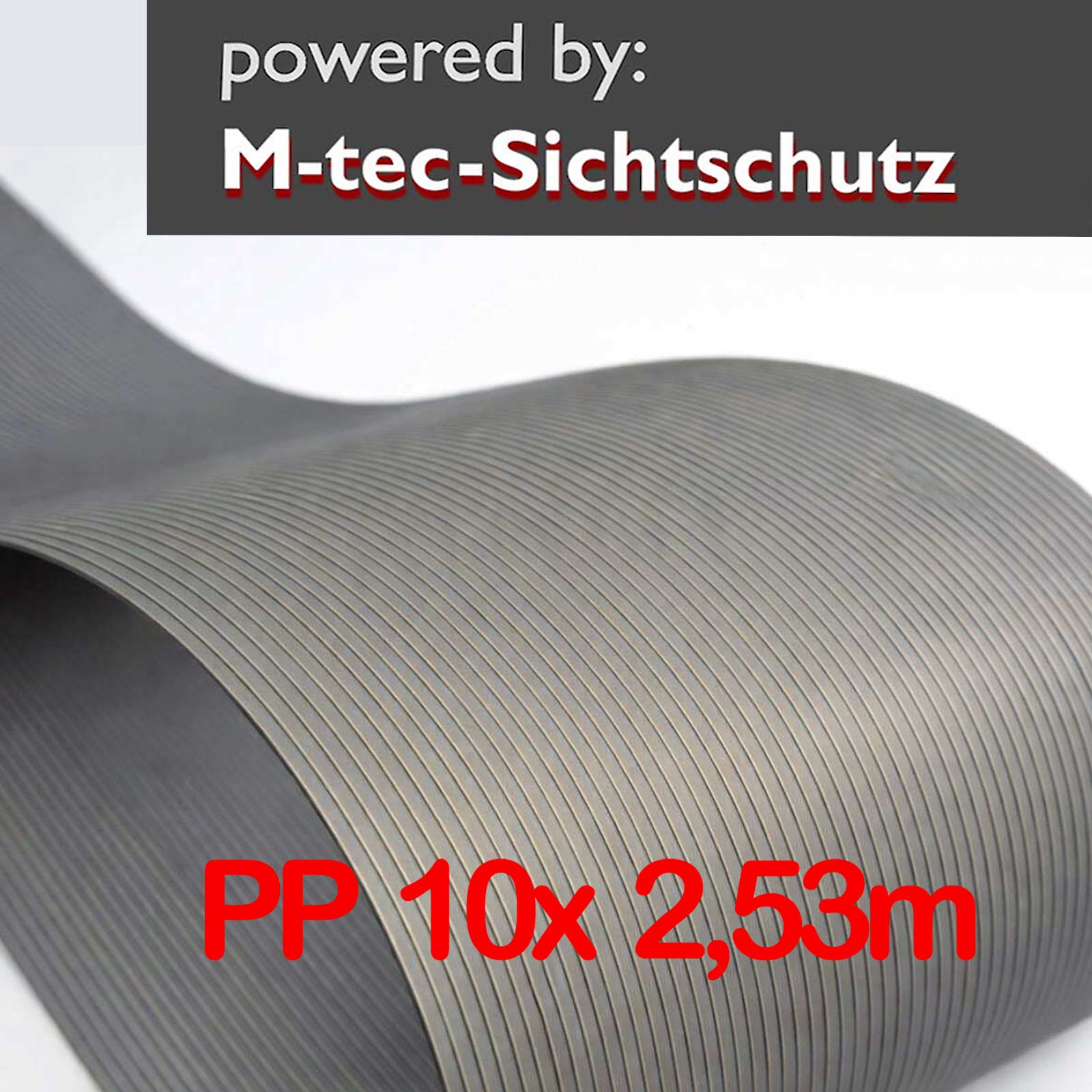 PP Sichtschutz Streifen 10er Pack Steingrau