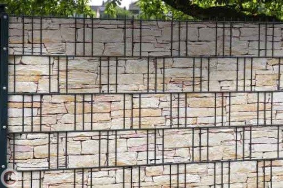 PVC Sichtschutz Sandstein Tessin Mauer
