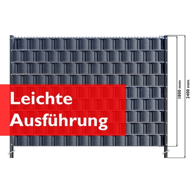 M-tec Gittermattenzaun Set Anthrazit mit M-tec matt Exklusiv Weich-PVC - Leichte Ausführung Gitterzaun Set Anthrazit - Leichte Ausführung