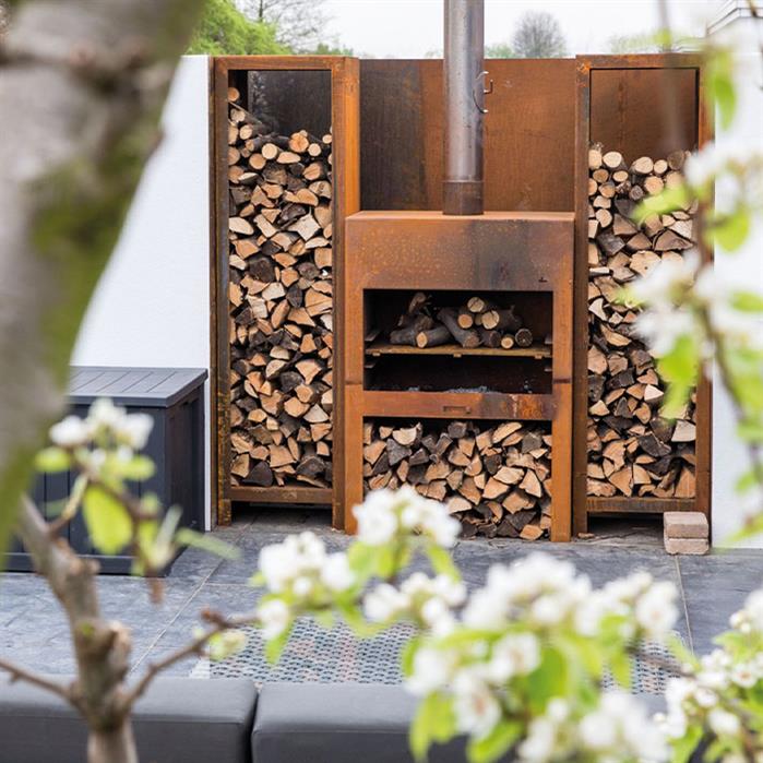 Gartenkamin Odin- Cortenstahl