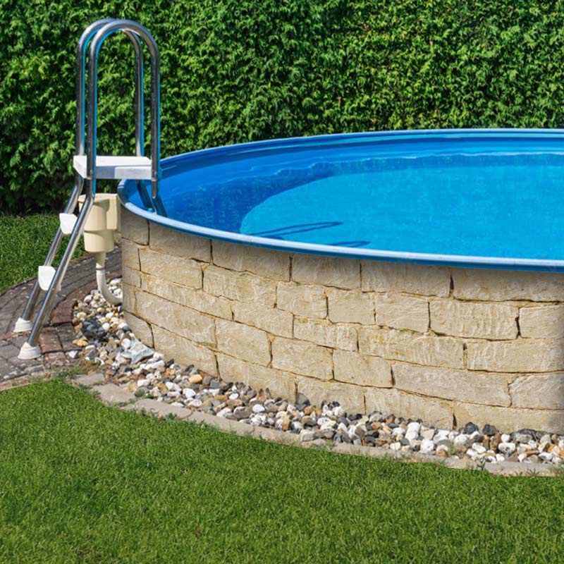 M-tec print® Qualitaet Poolumrandung "Sandsteinmauer"