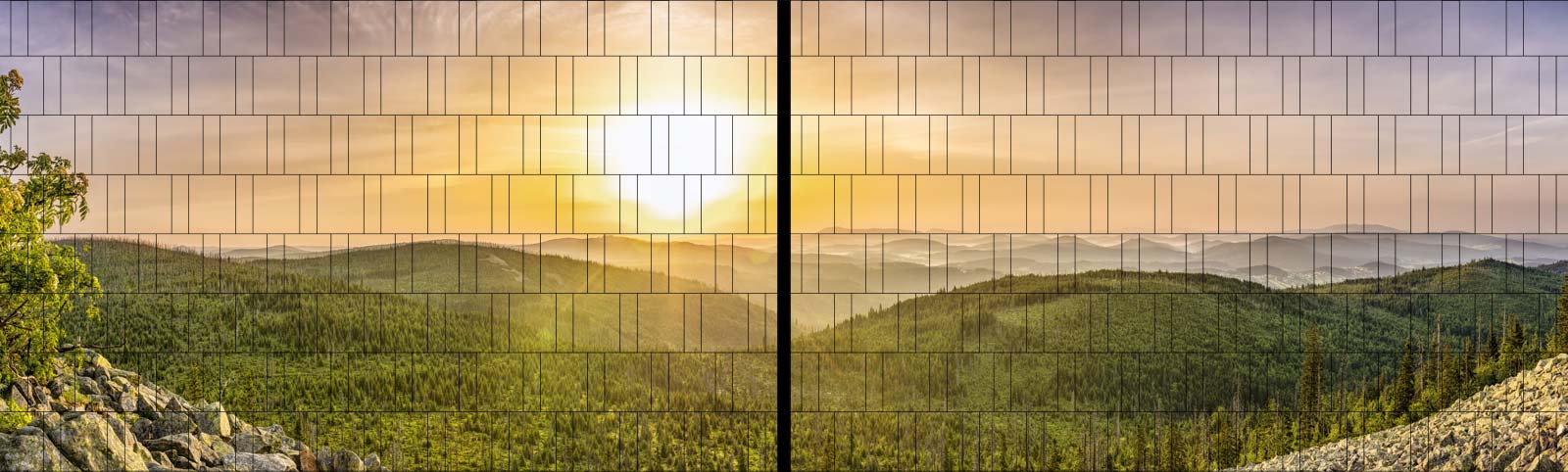 Sonnenaufgang - XL Panorama Zaundruck Poster 160cm Höhe