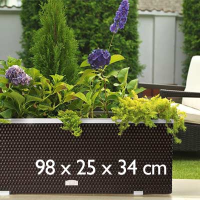 Blumenkübel aus edlen Polyrattan Geflecht  
