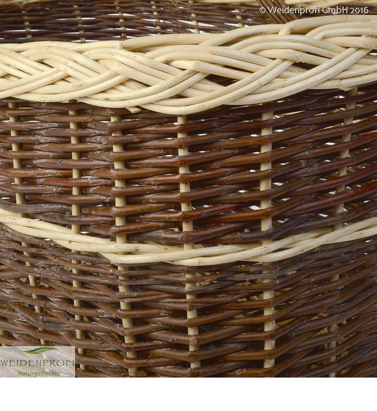 Einkaufskorb Weide 2-farbig dunkel