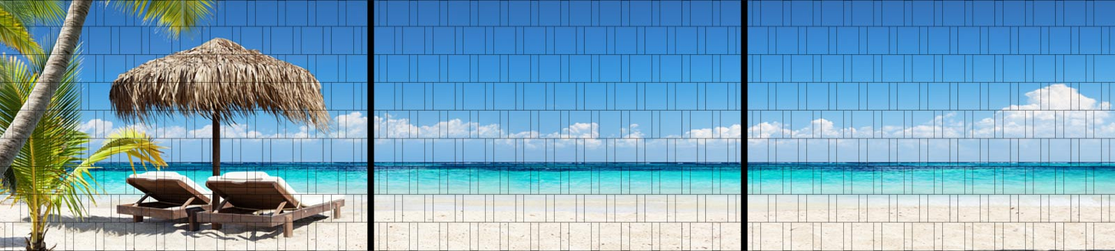 Karibischer Strand - XXL Panorama Zaundruck Poster