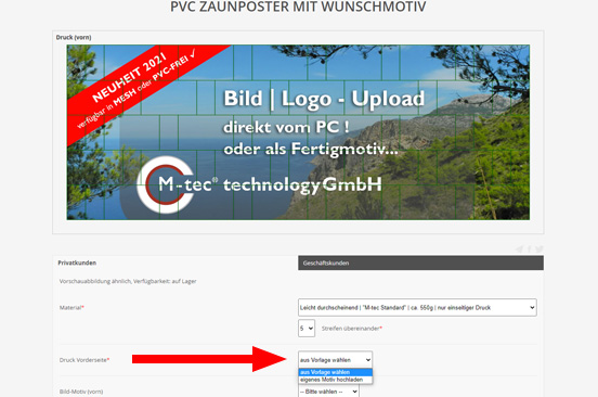 M-tec Zaunposter Wunschmotiv Konfigurator M-tec Zaunposter Wunschmotiv Konfigurator