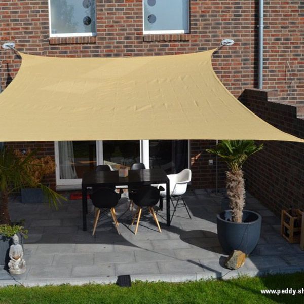 PEDDY SHIELD Vierecksonnensegel ohne Regenschutz-weizen-4,00 x 5,00 m