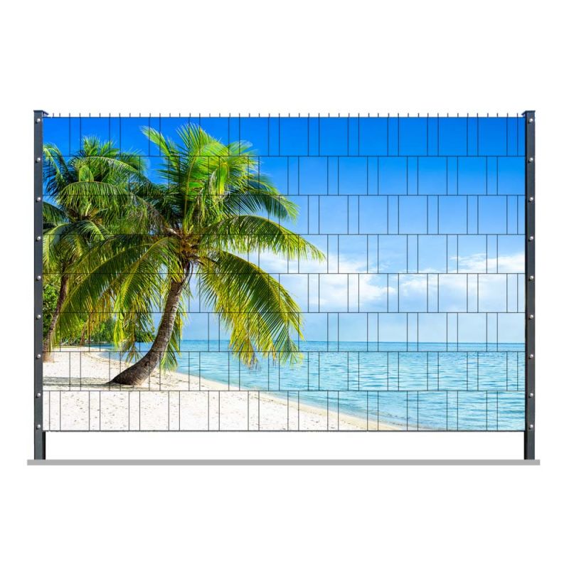 PVC Zaunposter | 8 Str. mit Traumstrand | Frontlit | inkl. 16 Klemm. in weiß PVC Zaunposter | 8 Str. mit Traumstrand | Frontlit | inkl. 16 Klemm. in weiß