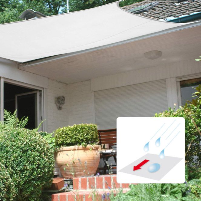 Vierecksonnensegel mit Regenschutz-weiß-3 x 4m