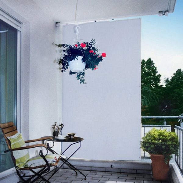 Senkrecht Sonnensegel für Balkone-hellgrau