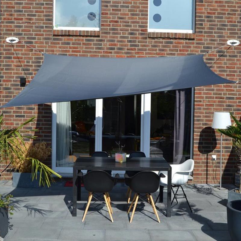 Vierecksonnensegel mit Regenschutz-anthrazit-2,5 x 3m