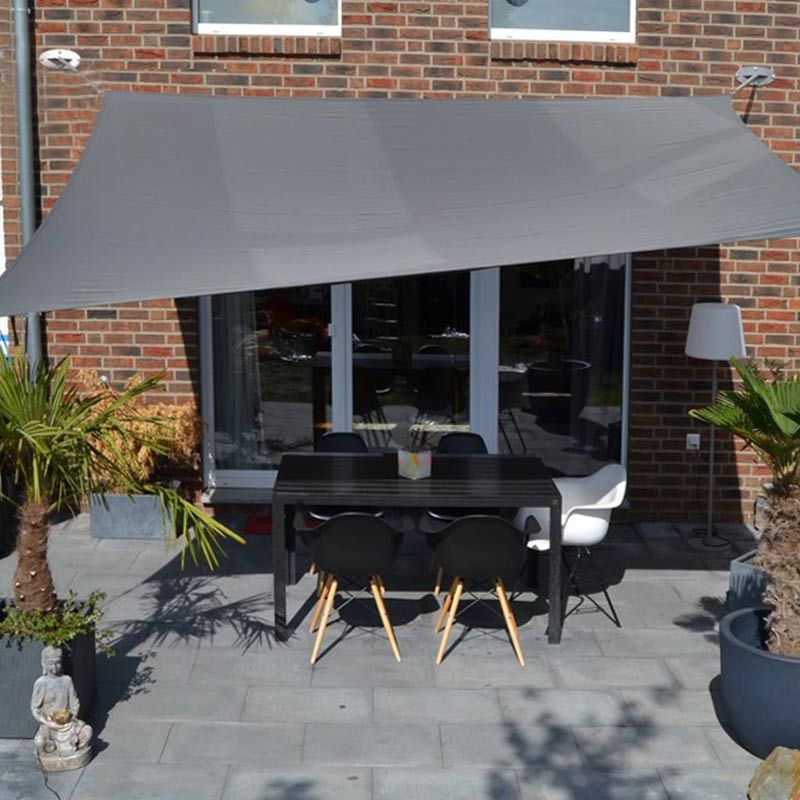 Vierecksonnensegel mit Regenschutz-anthrazit-3 x 4m