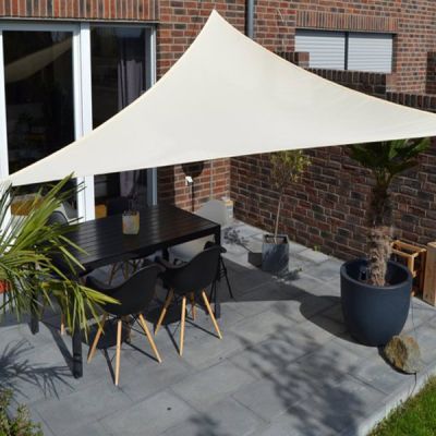Dreiecksonnensegel mit Regenschutz-elfenbein-4,60 x 4,60 x 4,60 m