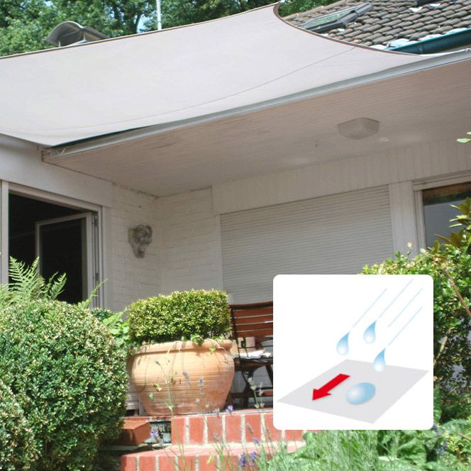 Vierecksonnensegel mit Regenschutz-silbergrau-3 x 4m