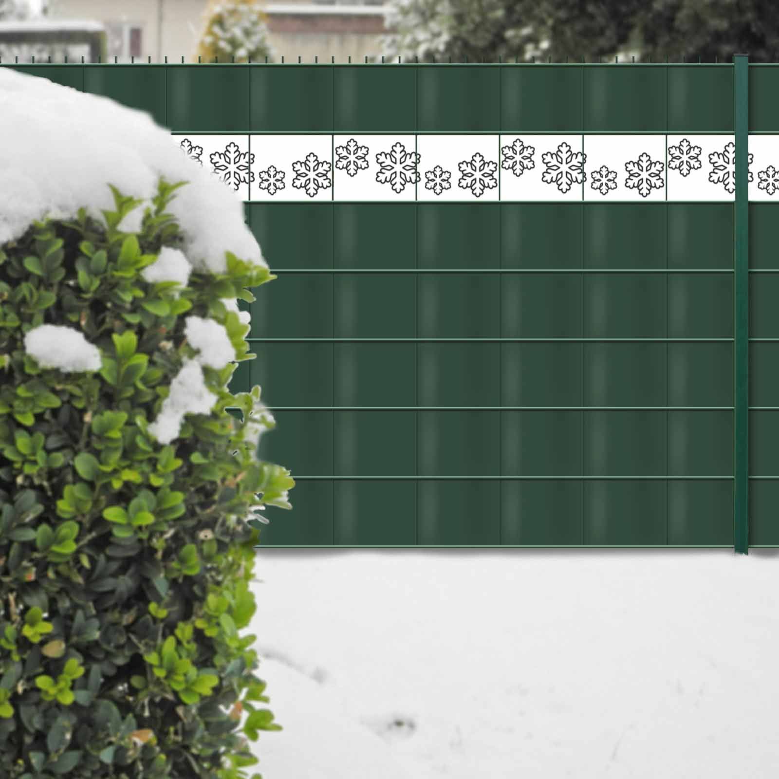PVC Sichtschutzstreifen - Schneeflocken PVC Sichtschutzstreifen - Schneeflocken
