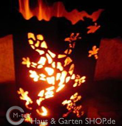Feuerkorb - Fackel Motiv Salamander-25 x 25 x 100 cm Feuerkorb - Fackel Motiv Salamander-25 x 25 x 100 cm
