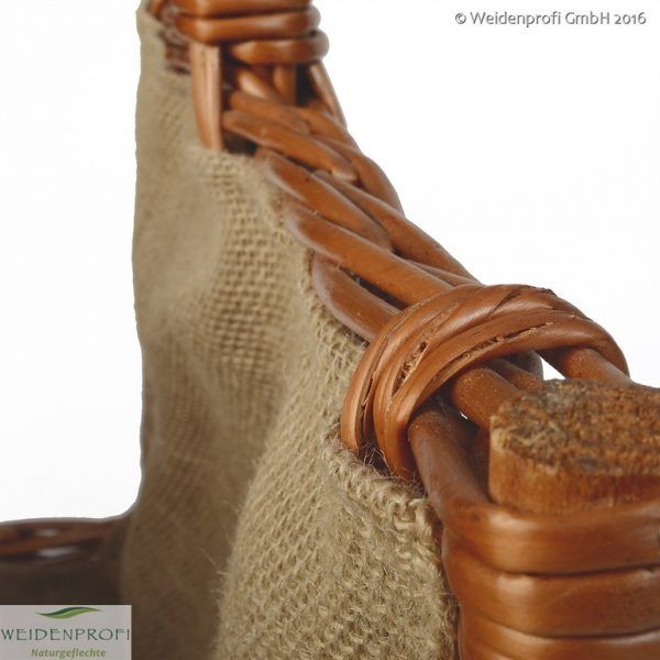 Kaminholzkorb hell mit Jute