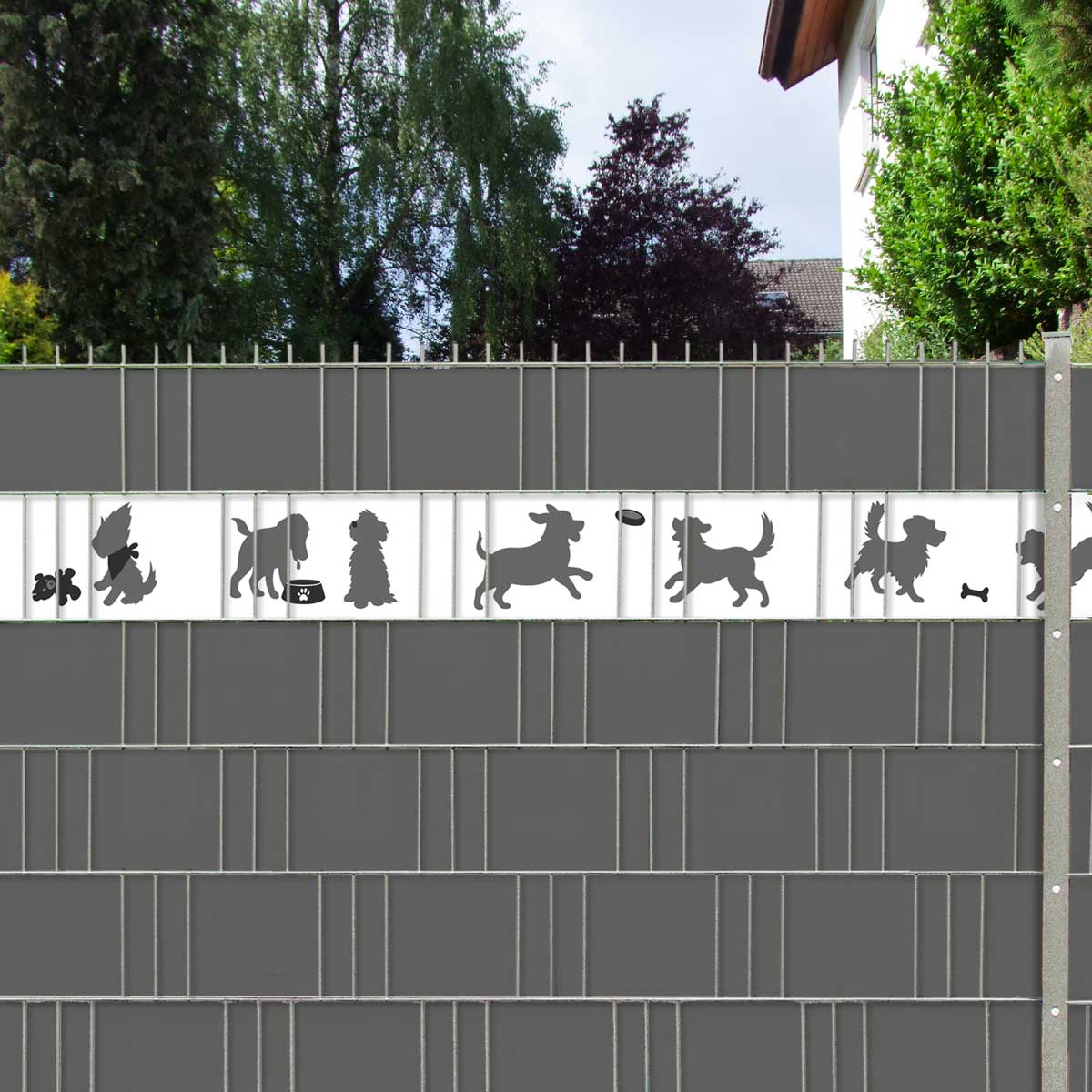 Tier Zaunstreifen - Playing Dogs Tier Zaunstreifen - Playing Dogs