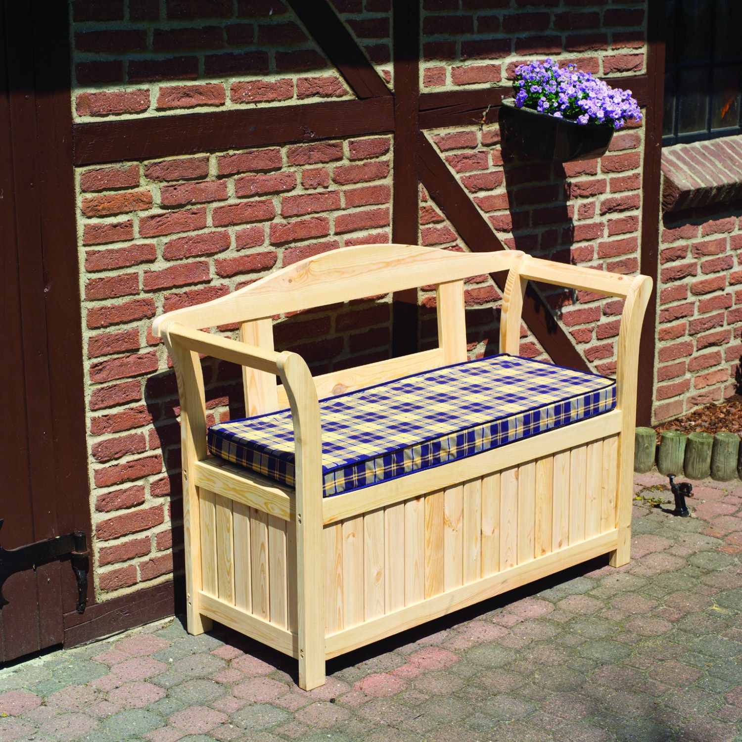 Friesenbank mit Kissenbox und Auflage