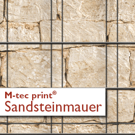 Sichtschutz Zaunsteifen mit Sandsteinmauer Motiv zum einflechten
