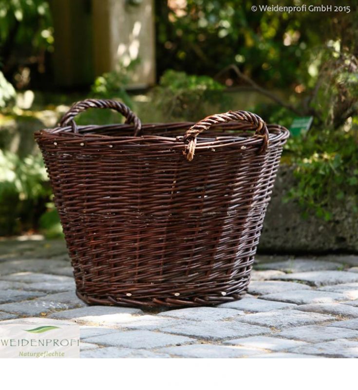 Erntekorb Weide rund dunkelbraun Ø 45 