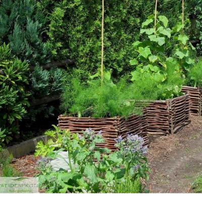 Haselnusszaun Beeteinfassungen-  B 0,60 x  H  0,20 