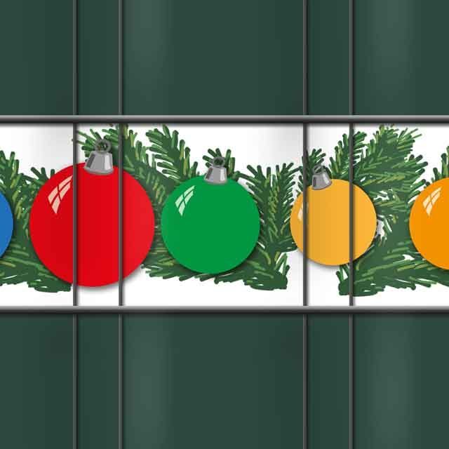 PVC Sichtschutz Streifen - Christbaumkugeln PVC Sichtschutz Streifen - Christbaumkugeln