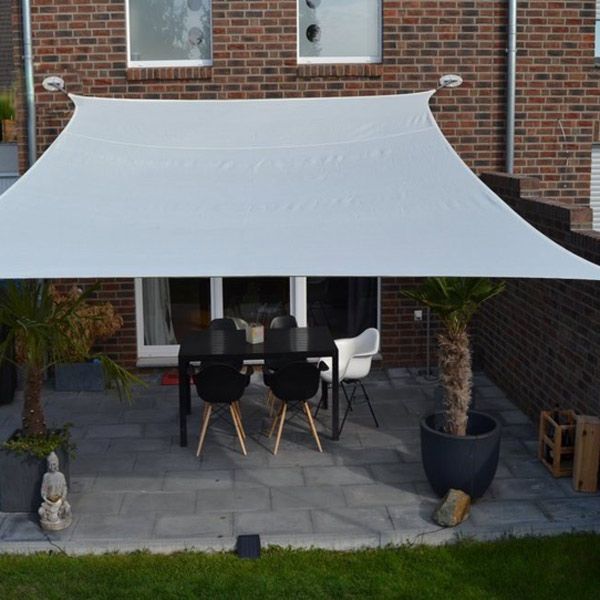 PEDDY SHIELD Vierecksonnensegel ohne Regenschutz-creme weiß-4,00 x 5,00 m