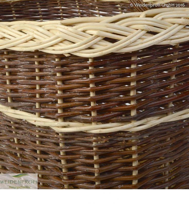 Einkaufskorb Weide 2-farbig dunkel